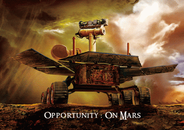 3D-Postkarte Rover Opportunity auf dem Mars