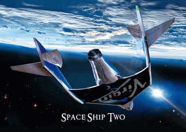 3D-Postkarte SPACE SHIP TWO
