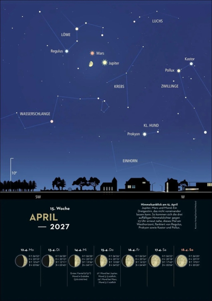 Wandkalender KOSMOS-Himmelsjahr 2027
