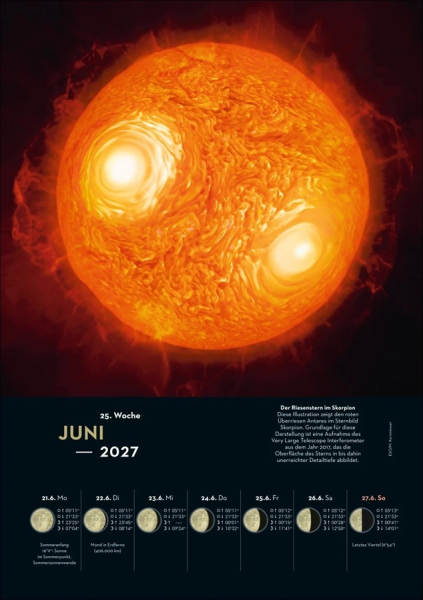 Wandkalender KOSMOS-Himmelsjahr 2027